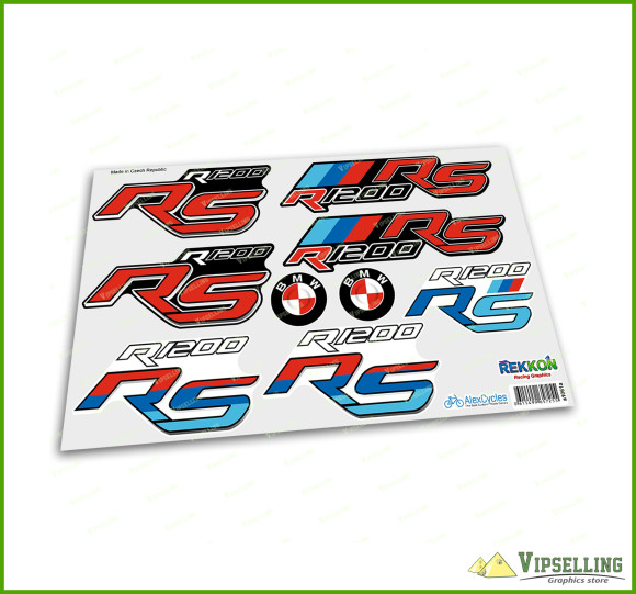 BMW Motorrad Motorsport R1200RS Red Big Laminated Decals Stickers Set