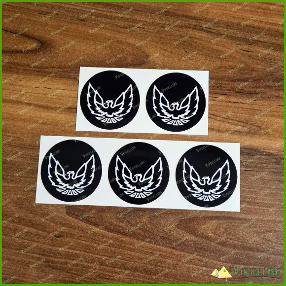 Gold Silver White Pontiac Trans Am Firebird Wheel Caps Center Laminated Decals Stickers Emblems
