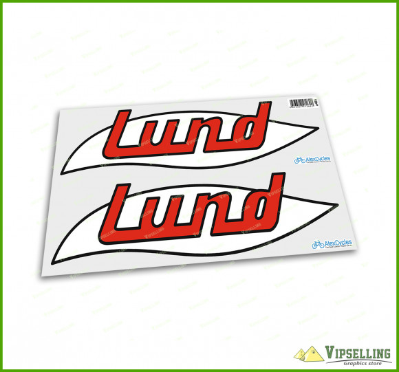 Lund Fishing Boats 70's Style Vinyl Laminated Decals Stickers Emblems Vintage