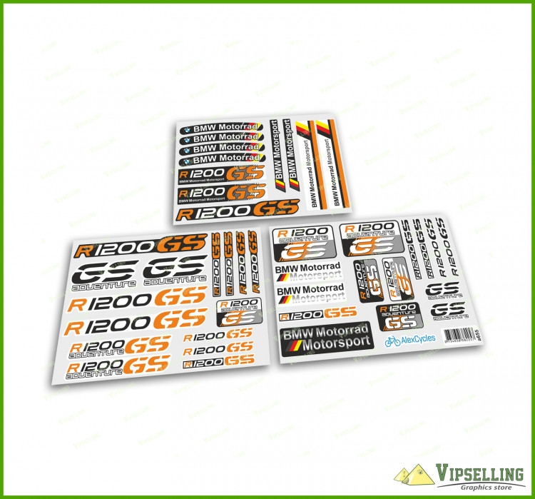 Stickers R1200gs BMW Motorrad Motorsport R1200GS Adventure Germany Laminated Decals ...