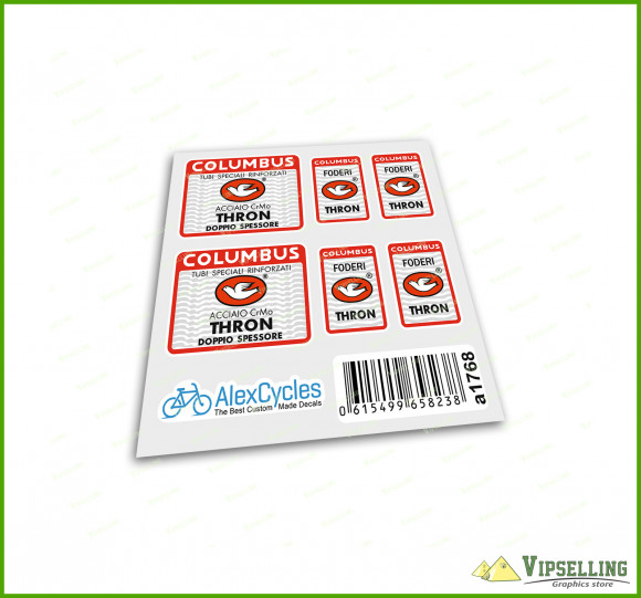 Columbus THRON Speciali Tubi Rinforzati Fork & Frame Decals Stickers Kit Colnago Made in Italy Set Columbus THRON Speciali Tubi Rinforzati Fork & Frame Decals Stickers Kit Colnago Made in Italy Set