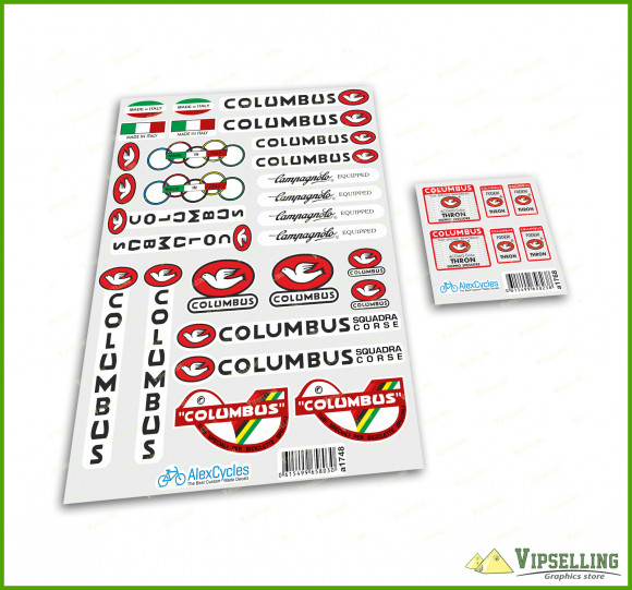 Columbus THRON Speciali Tubi Rinforzati Fork & Frame Decals Stickers Kit Colnago Made in Italy Set