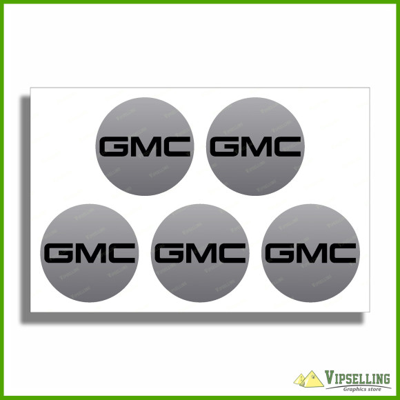 GMC General Motors SUV Truck Wheel Caps Center Silver Gold Decals Stickers Emblems Kit