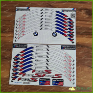 BMW Motorrad Motorsport F800S Laminated Wheel Rim Stripes Decals Stickers Kit