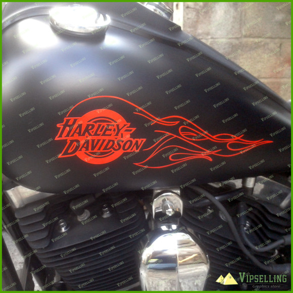 Red Harley-Davidson Flames Tank Decals Red Harley-Davidson Flames Tank Decals