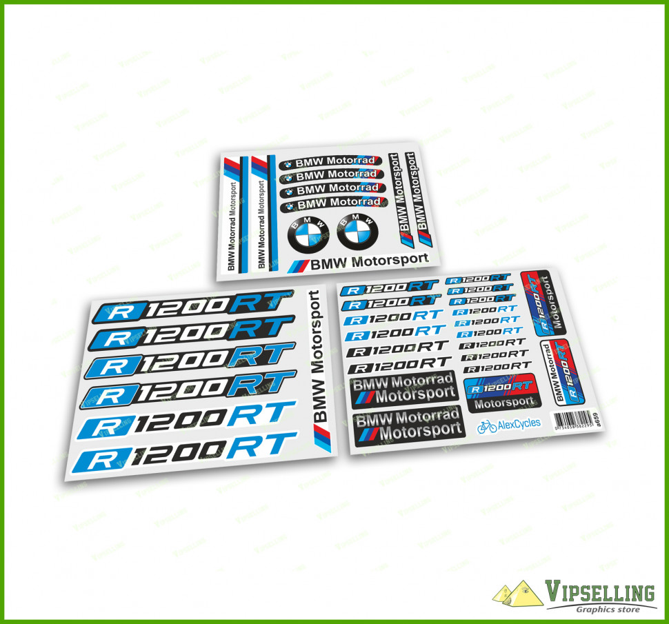 BMW Motorrad Motorsport HP UFO Laminated Decals Stickers Kit - Multi, Glossy - 5 Year Warranty