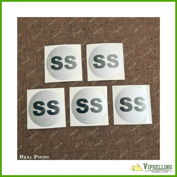 Chevrolet Monte Carlo SS Wheel Center Cap Silver Gold Laminated Vinyl Decals Set