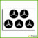 Mercedes Benz Silver Wheel Center Caps Decals Set Any Size Gold White