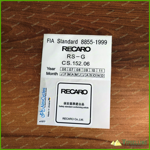 JAPAN MATERIAL RECARO SEAT HIGH QUALITY REPLACEMENT DECAL STICKER KIT SET