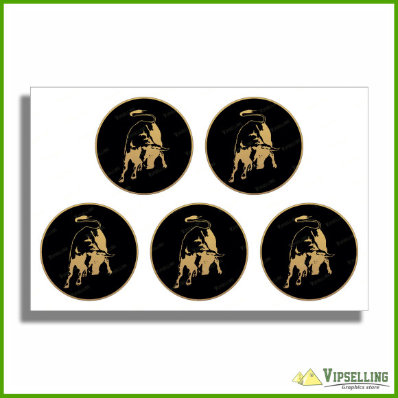 Lamborghini Wheel Center Cap Gold Silver Laminated Vinyl Decals Set