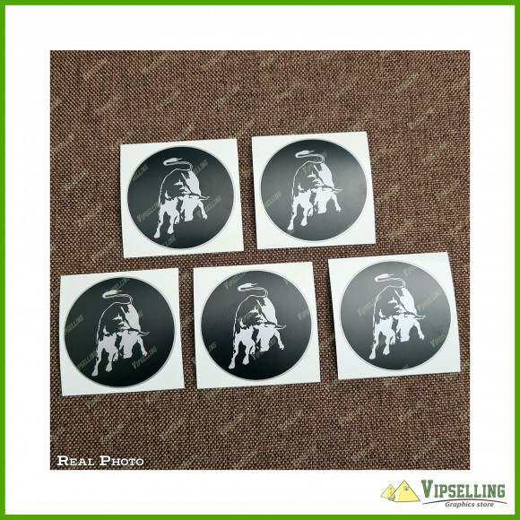 Lamborghini Wheel Center Cap Gold Silver Laminated Vinyl Decals Set