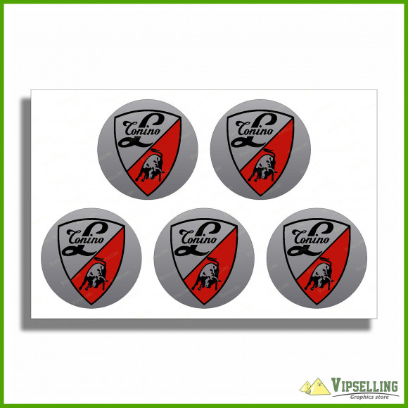 Lamborghini Tonino Wheel Center Cap Silver Gold Laminated Vinyl Decals Set