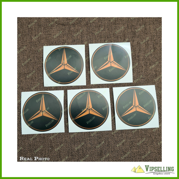 AMG Mercedes Orange Wheel Caps Center Decals Set AMG Mercedes Orange Wheel Caps Center Decals Set