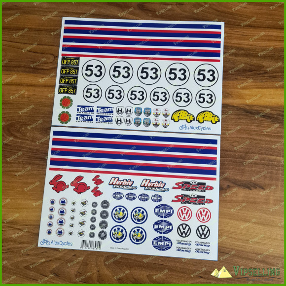 Herbie VW Beetle Lot of Decals the Love Bug Stickers Kit New Look 1/10 Scale