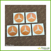 AMG Mercedes Silver Orange Wheel Caps Center Decals Kit AMG Mercedes Silver Orange Wheel Caps Center Decals Kit