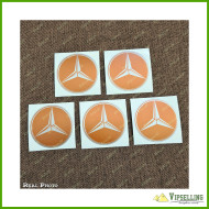 AMG Mercedes Silver Orange Wheel Caps Center Decals Kit AMG Mercedes Silver Orange Wheel Caps Center Decals Kit