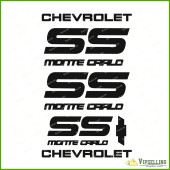 Monte Carlo SS Solid Chevrolet Restoration 1987 1988 Decals Stickers Logos Emblems Kit Chevy
