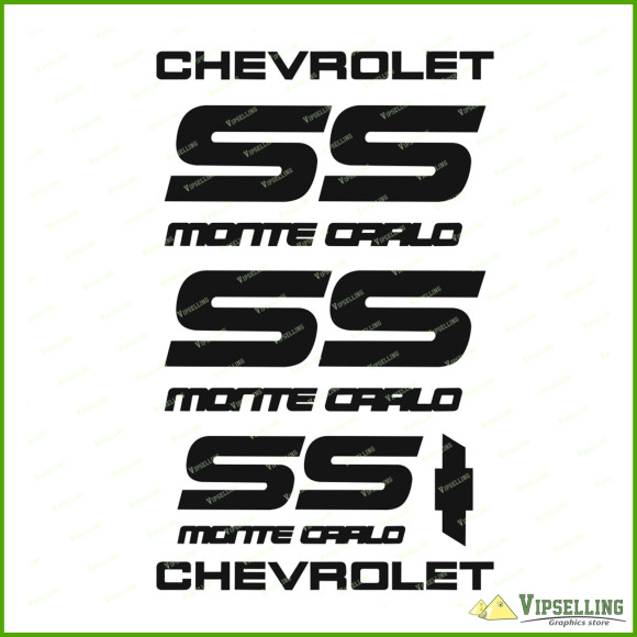 Monte Carlo SS Solid Chevrolet Restoration 1987 1988 Decals Stickers Logos Emblems Kit Chevy