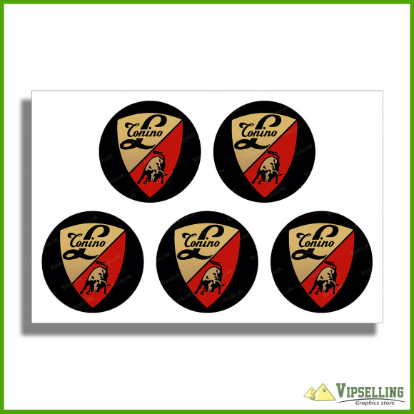 Lamborghini Tonino Wheel Center Cap Gold Silver Laminated Vinyl Decals Set