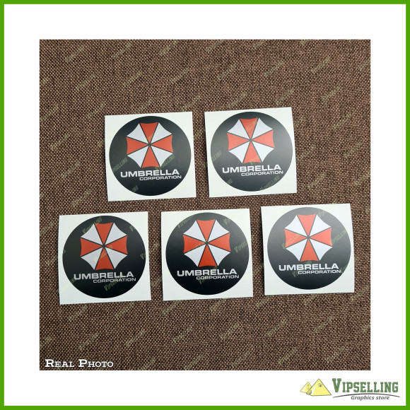 UMBRELLA Corporation Gold Silver Wheel Center Caps Laminated Decals Stickers Set UMBRELLA Corporation Gold Silver Wheel Center Caps Laminated Decals Stickers Set