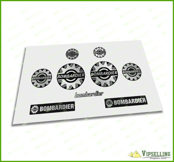 Bombardier Sea-Doo Decal Sticker Logo Emblem Silver Gold White Clear 2" 51mm 4" 101mm Set