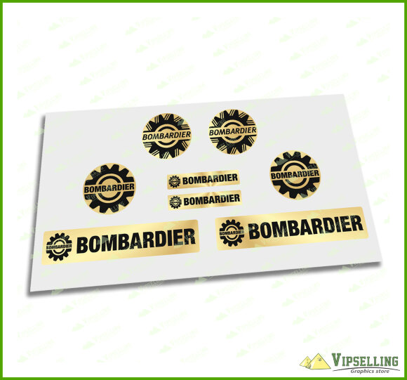 Bombardier Sea-Doo Decal Sticker Logo Emblem Silver Gold White Clear 2" 51mm Set