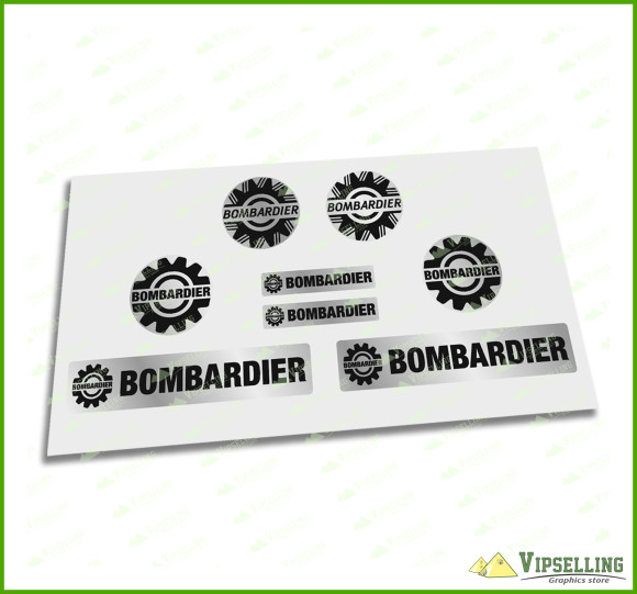 Bombardier Sea-Doo Decal Sticker Logo Emblem Silver Gold White Clear 2" 51mm Set