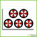 UMBRELLA Corporation Silver Gold Wheel Center Caps Laminated Decals Stickers Set