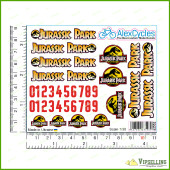 Jurassic Park Decal Set for 1:30 Scale Toy Cars – Vinyl Stickers with Logos, Numbers, Badges, and Labels Durable Easy to Apply Crawler Axial Traxxas TRX4 TRX6