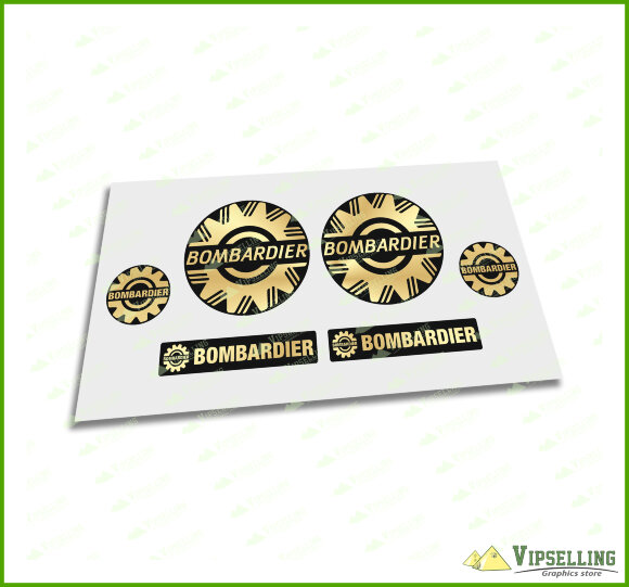 Silver Chrome Bombardier Sea-Doo Decal Sticker Logo Emblem Gold Clear White 5" 127mm Set