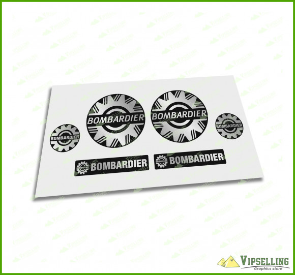 Silver Chrome Bombardier Sea-Doo Decal Sticker Logo Emblem Gold Clear White 5" 127mm Set
