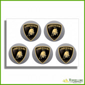 Nice Lamborghini Wheel Center Cap Gold Silver Laminated Vinyl Decals Kit Nice Lamborghini Wheel Center Cap Gold Silver Laminated Vinyl Decals Kit