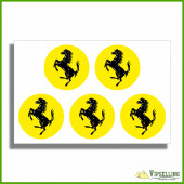 Enzo Ferrari Wheel Center Cap Yellow Laminated Vinyl Decals Set Enzo Ferrari Wheel Center Cap Yellow Laminated Vinyl Decals Set