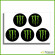 Monster Energy Silver Wheel Center Caps Decals Set Any Size Monster Energy Silver Wheel Center Caps Decals Set Any Size