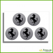 Enzo Ferrari Wheel Center Cap Silver Gold Laminated Vinyl Decals Kit Enzo Ferrari Wheel Center Cap Silver Gold Laminated Vinyl Decals Kit