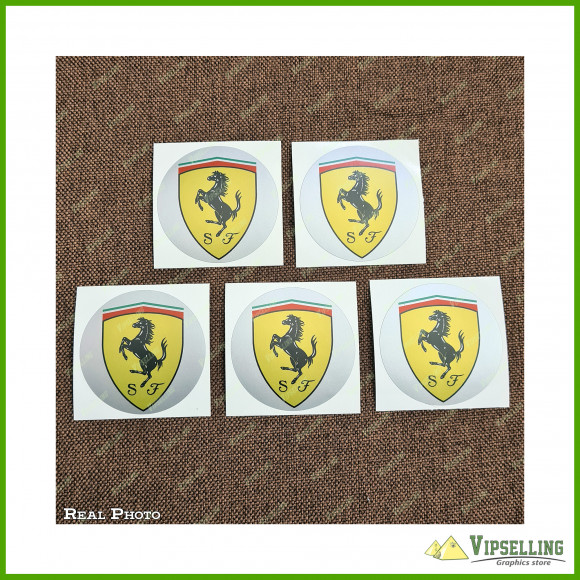 Ferrari Enzo Wheel Center Cap Gold and Silver Laminated Vinyl Super Decals Set Ferrari Enzo Wheel Center Cap Gold and Silver Laminated Vinyl Super Decals Set