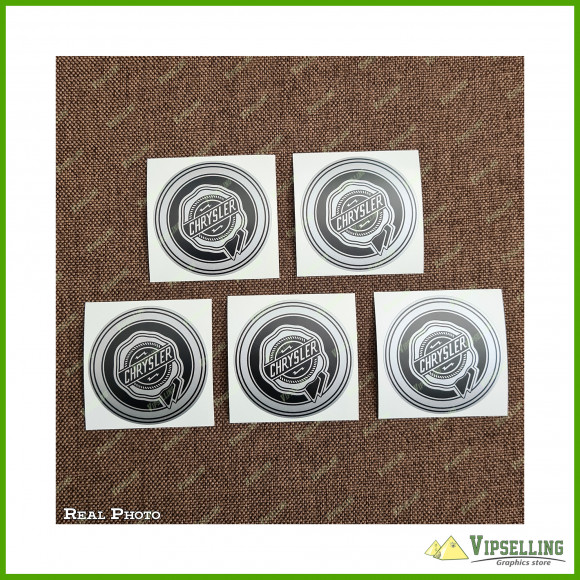 Vintage Chrysler Wheel Center Cap Gold Silver White Laminated Vinyl Decals Set Vintage Chrysler Wheel Center Cap Gold Silver White Laminated Vinyl Decals Set