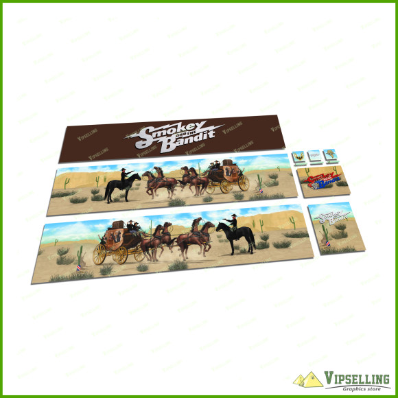 Tamiya 56319 56302 14th 1/14 Scale Truck Reefer Box Trailer SMOKEY & THE BANDIT Laminated Side Decals Stickers Set