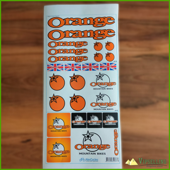 orange bike decals