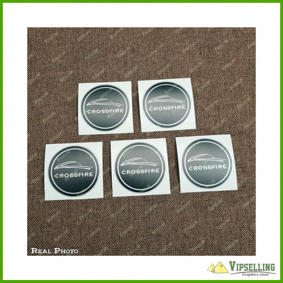 Chrysler Crossfire Wheel Center Cap Gold Silver White Laminated Vinyl Decals Set Chrysler Crossfire Wheel Center Cap Gold Silver White Laminated Vinyl Decals Set