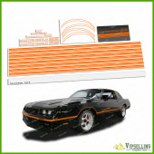 Chevrolet Monte Carlo SS Fully Orange 1985-1986 Restoration Stripes Decals Kit Chevy