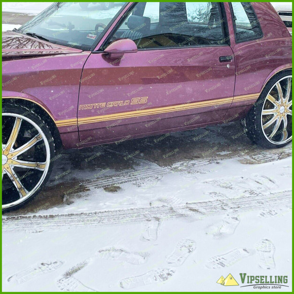 Chevrolet Monte Carlo SS Fully Gold 1985-1986 Restoration Stripes Decals Kit Chevy