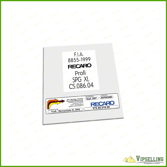 Germany Control JAPAN MATERIAL RECARO SEAT HIGH QUALITY REPLACEMENT DECAL STICKER KIT SET