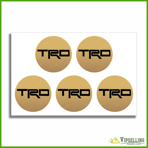 TRD Black Silver Toyota Racing Development Wheel Cap Center Decals Stickers