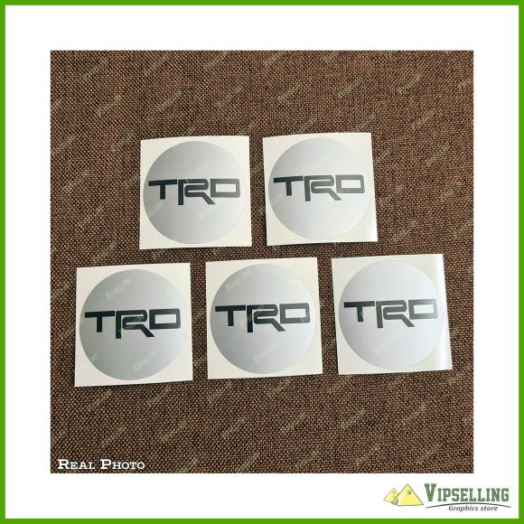 TRD Black Silver Toyota Racing Development Wheel Cap Center Decals Stickers