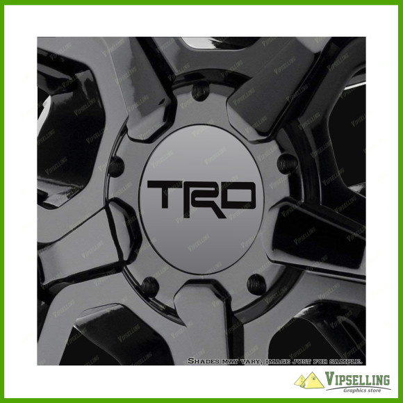 TRD Black Silver Toyota Racing Development Wheel Cap Center Decals Stickers