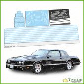 Monte Carlo SS Chevrolet Fully White 1987-1988 Restoration Decals Kit Stripes Chevy