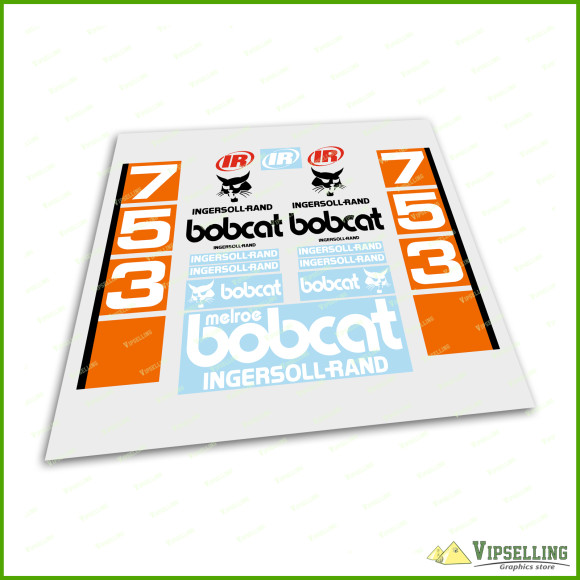 BOBCAT 753 Orange Decals Stickers Full Restoration Kit SKID STEER Original New Look