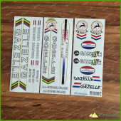 GAZELLE White Restoration Decals Kit Campagnolo Stickers Vintage Set GAZELLE White Restoration Decals Kit Campagnolo Stickers Vintage Set