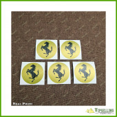 Enzo Ferrari Wheel Center Cap Yellow Silver Laminated Vinyl Decals Set Enzo Ferrari Wheel Center Cap Yellow Silver Laminated Vinyl Decals Set
